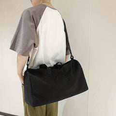 Large Capacity Number Pattern Luggage Bag Solid Sports Handbag