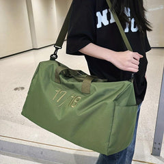 Large Capacity Number Pattern Luggage Bag Solid Sports Handbag