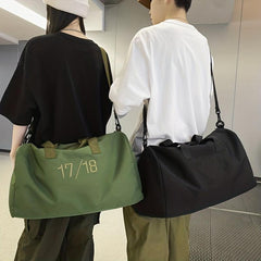 Large Capacity Number Pattern Luggage Bag Solid Sports Handbag