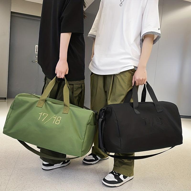 Large Capacity Number Pattern Luggage Bag Solid Sports Handbag