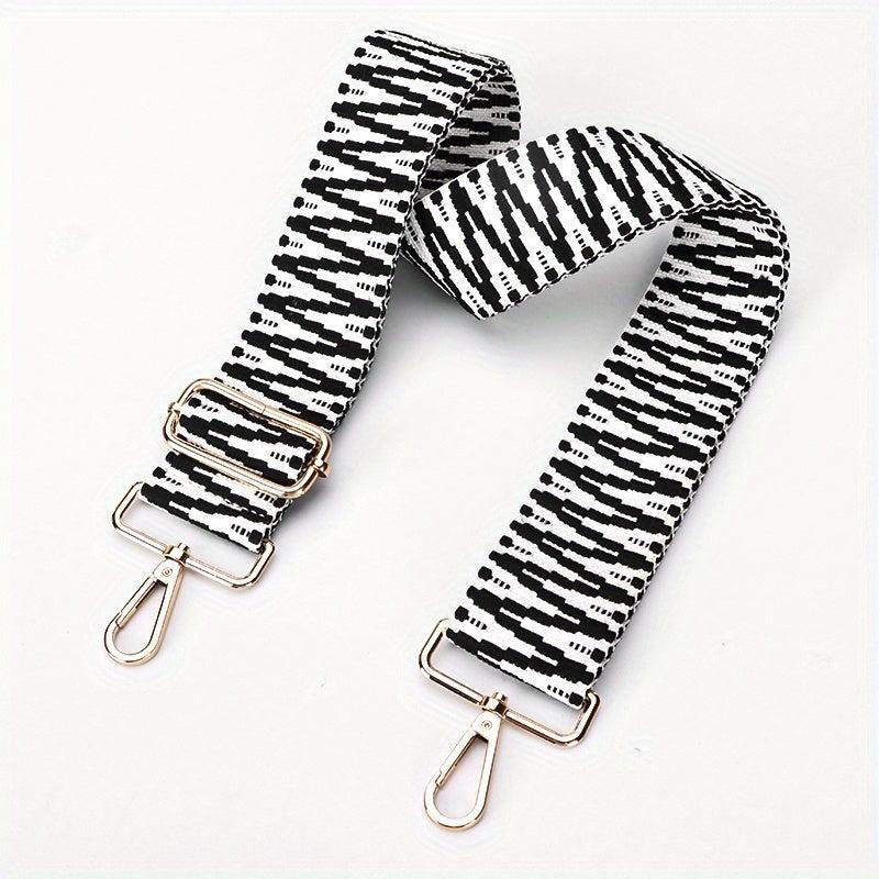 Women's Striped Wide Shoulder Strap Guitar Shopping Bag Handbag