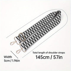 Women's Striped Wide Shoulder Strap Guitar Shopping Bag Handbag