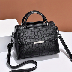 Crocodile Pattern Crossbody Bag With Top Handle