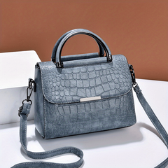 Crocodile Pattern Crossbody Bag With Top Handle