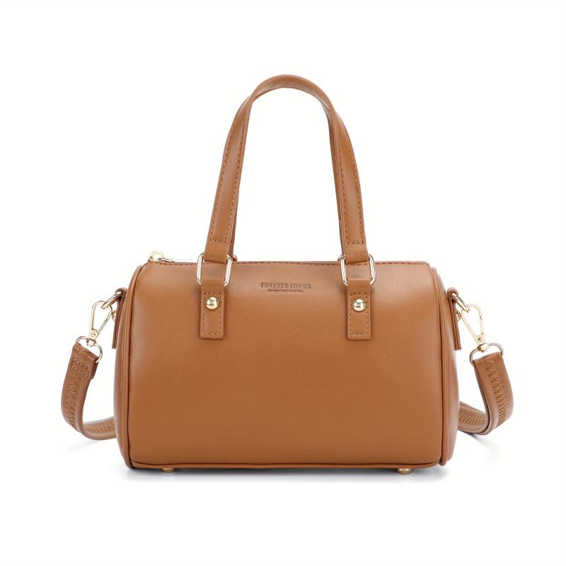 Classic Solid Satchel Bag All Match Pillow Bag Women's Zipper Handbag