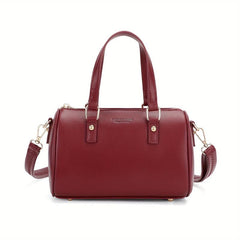 Classic Solid Satchel Bag All Match Pillow Bag Women's Zipper Handbag