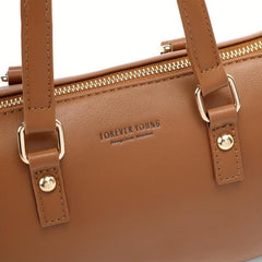Classic Solid Satchel Bag All Match Pillow Bag Women's Zipper Handbag