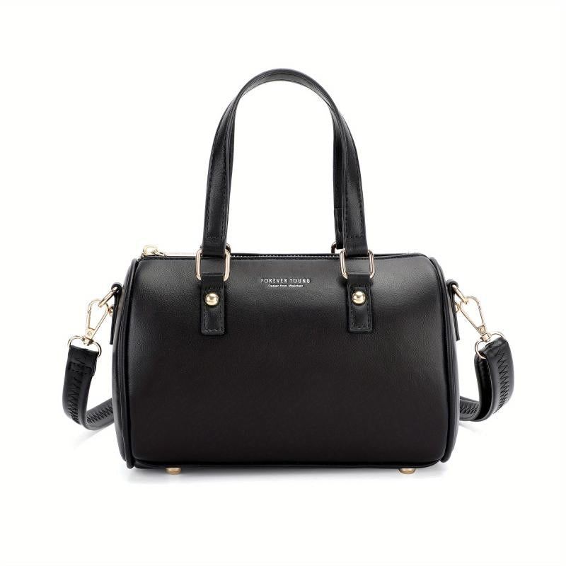 Classic Solid Satchel Bag All Match Pillow Bag Women's Zipper Handbag