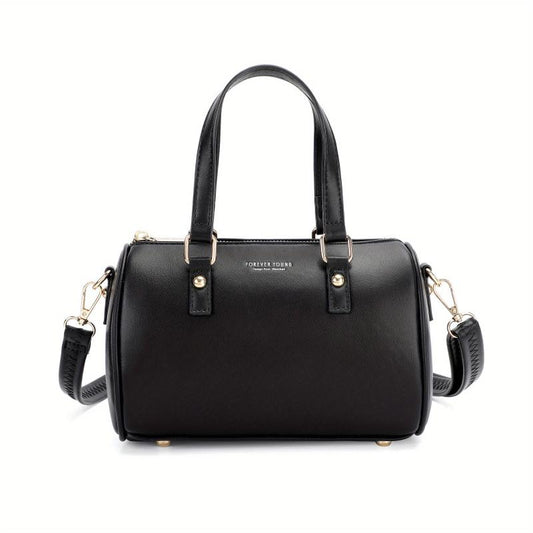 Classic Solid Satchel Bag All Match Pillow Bag Women's Zipper Handbag
