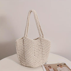 Literary Crochet Bag Large Capacity Crossbody Tote