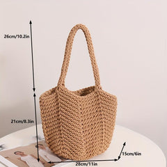Literary Crochet Bag Large Capacity Crossbody Tote