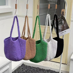 Literary Crochet Bag Large Capacity Crossbody Tote