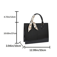 Crocodile Embossed Square Bag Large Capacity Tote Bag
