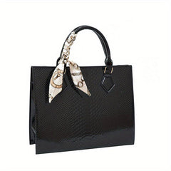 Crocodile Embossed Square Bag Large Capacity Tote Bag