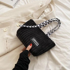 Letter Patch Small Handbag Women's Lightweight Double Handle Bag
