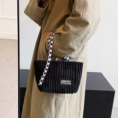 Letter Patch Small Handbag Women's Lightweight Double Handle Bag