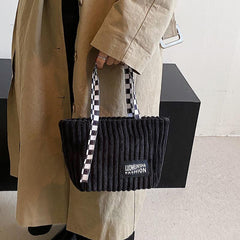 Letter Patch Small Handbag Women's Lightweight Double Handle Bag