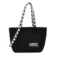 Letter Patch Small Handbag Women's Lightweight Double Handle Bag