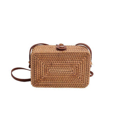 Rattan Woven Square Bag Crossbody Summer Beach Purse for Women