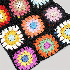 Floral Crochet Bag Knitted Handbag Wristlet Purse