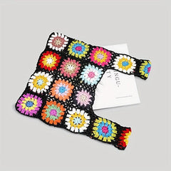 Floral Crochet Bag Knitted Handbag Wristlet Purse