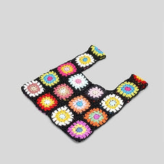 Floral Crochet Bag Knitted Handbag Wristlet Purse
