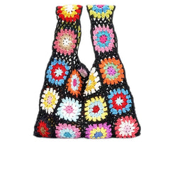 Floral Crochet Bag Knitted Handbag Wristlet Purse