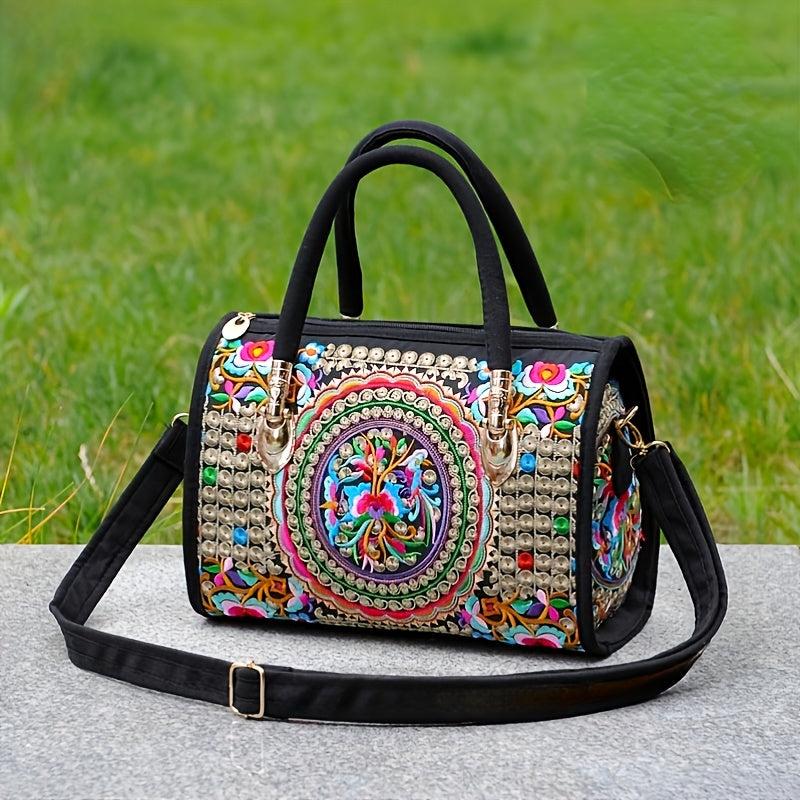 Embroidered Crossbody Bag for Women