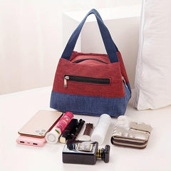 Contrast Canvas Lunch Box Bag Mummy Bag Handbags