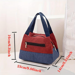 Contrast Canvas Lunch Box Bag Mummy Bag Handbags