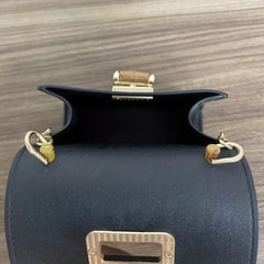 Crocodile Embossed Satchel Bag with Turn Lock Handbag