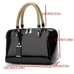 Solid Tote Satchel Bag Work Shoulder Bag