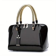 Solid Tote Satchel Bag Work Shoulder Bag