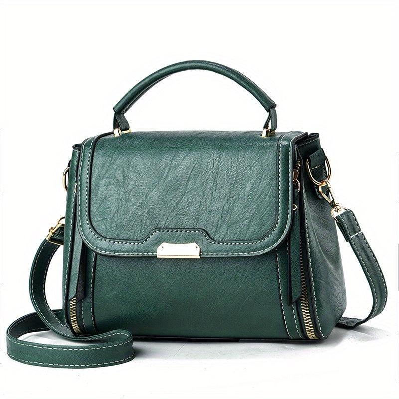 Women's PU Leather Crossbody Bag Top Handle Satchel Purse