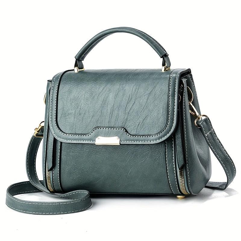Women's PU Leather Crossbody Bag Top Handle Satchel Purse
