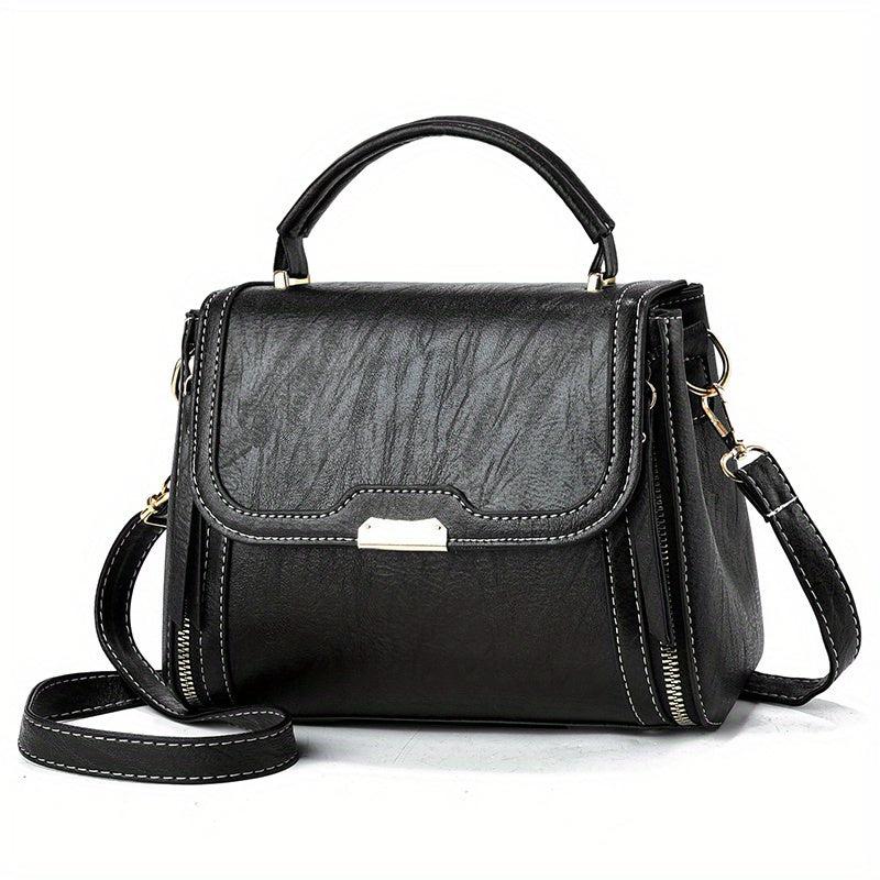 Women's PU Leather Crossbody Bag Top Handle Satchel Purse