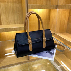 Top Handle Satchel Crossbody Bag Textured PU Leather Shoulder Bag