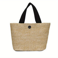 Straw Tote Satchel Bag Lightweight Travel Beach Storage Bag Women's Handbag