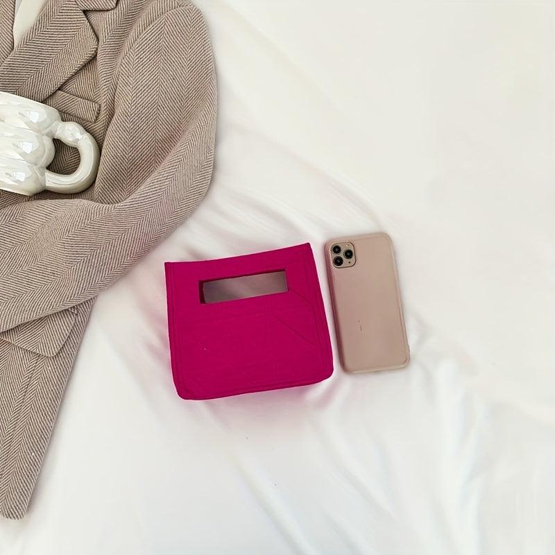 Mini Felt Handbag Foldable Phone Bag Women's Casual Purse