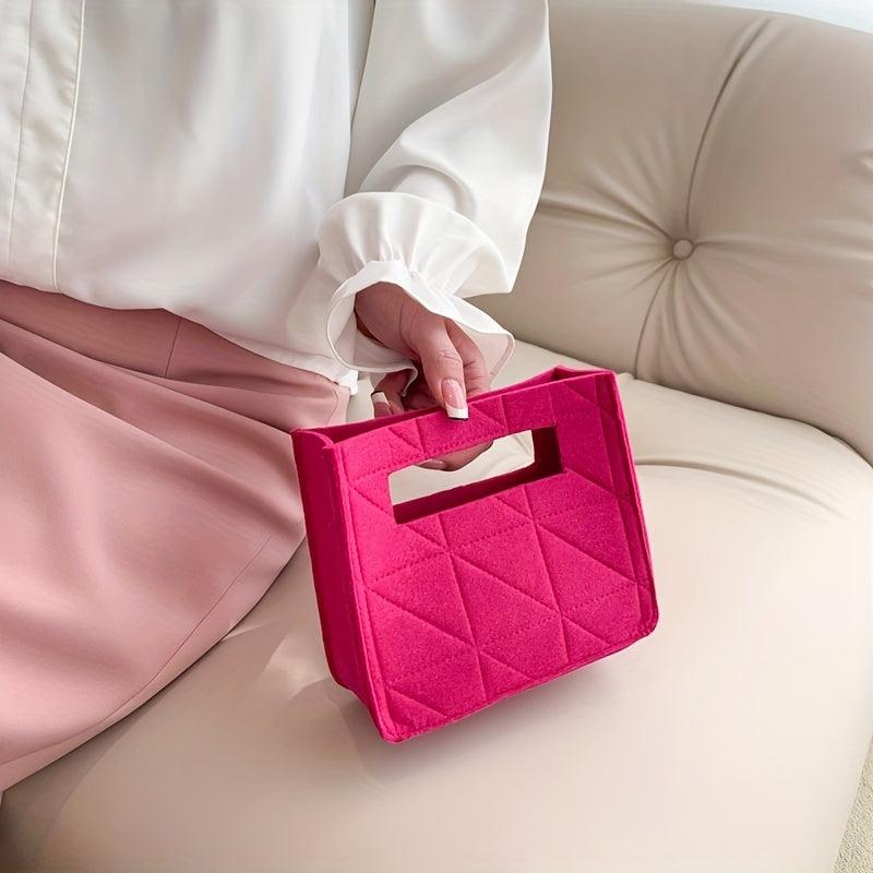 Mini Felt Handbag Foldable Phone Bag Women's Casual Purse