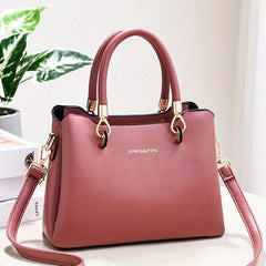Small Top Handle Satchel Crossbody Bag PU Leather Textured Bag Purse