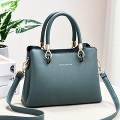 Small Top Handle Satchel Crossbody Bag PU Leather Textured Bag Purse