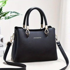 Small Top Handle Satchel Crossbody Bag PU Leather Textured Bag Purse