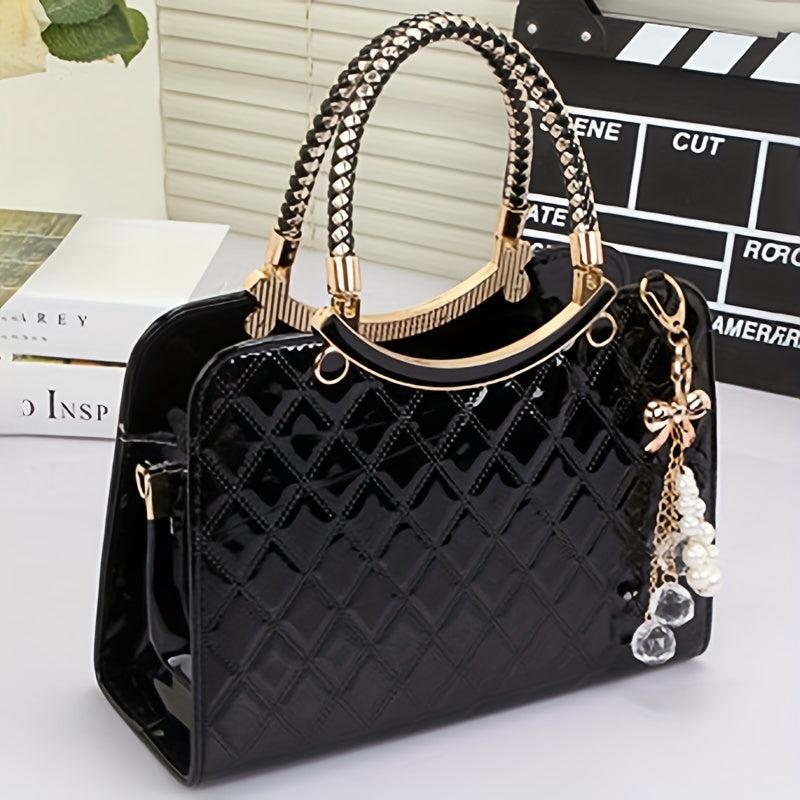 Quilted Tote Bag Stylish Satchel Women's Casual Handbag