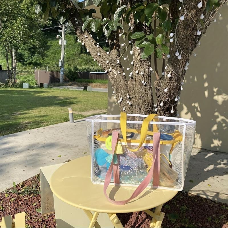 Waterproof Clear Tote Bag for Women, Summer Beach PVC Handbag