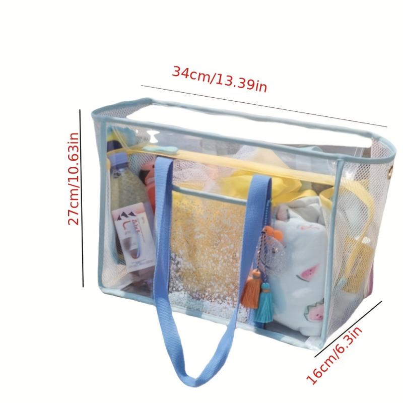 Waterproof Clear Tote Bag for Women, Summer Beach PVC Handbag