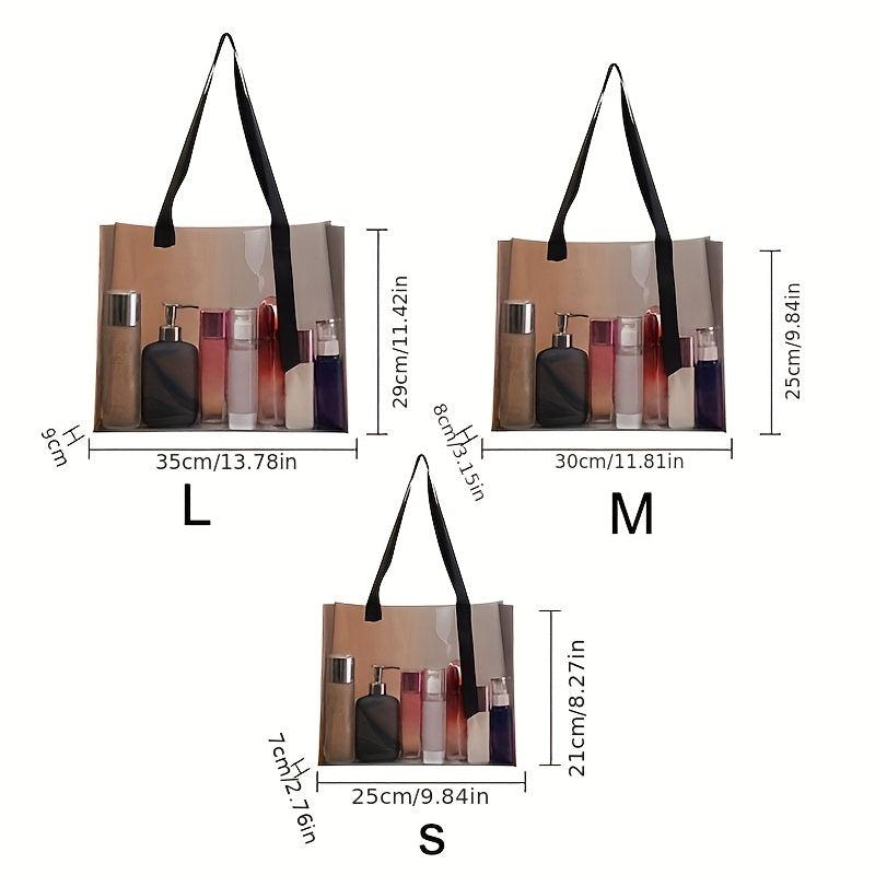 Transparent PVC Tote Bag Large Capacity Portable Travel Makeup & Comestic Bag