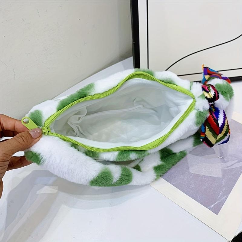 Flower Pattern Shoulder Bag Zipper Underarm Zipper Bag