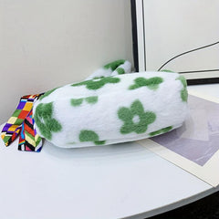 Flower Pattern Shoulder Bag Zipper Underarm Zipper Bag
