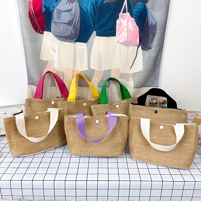 Women's Straw Tote Bag Summer Beach Handbag